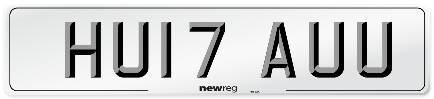 HU17 AUU Number Plate from New Reg
